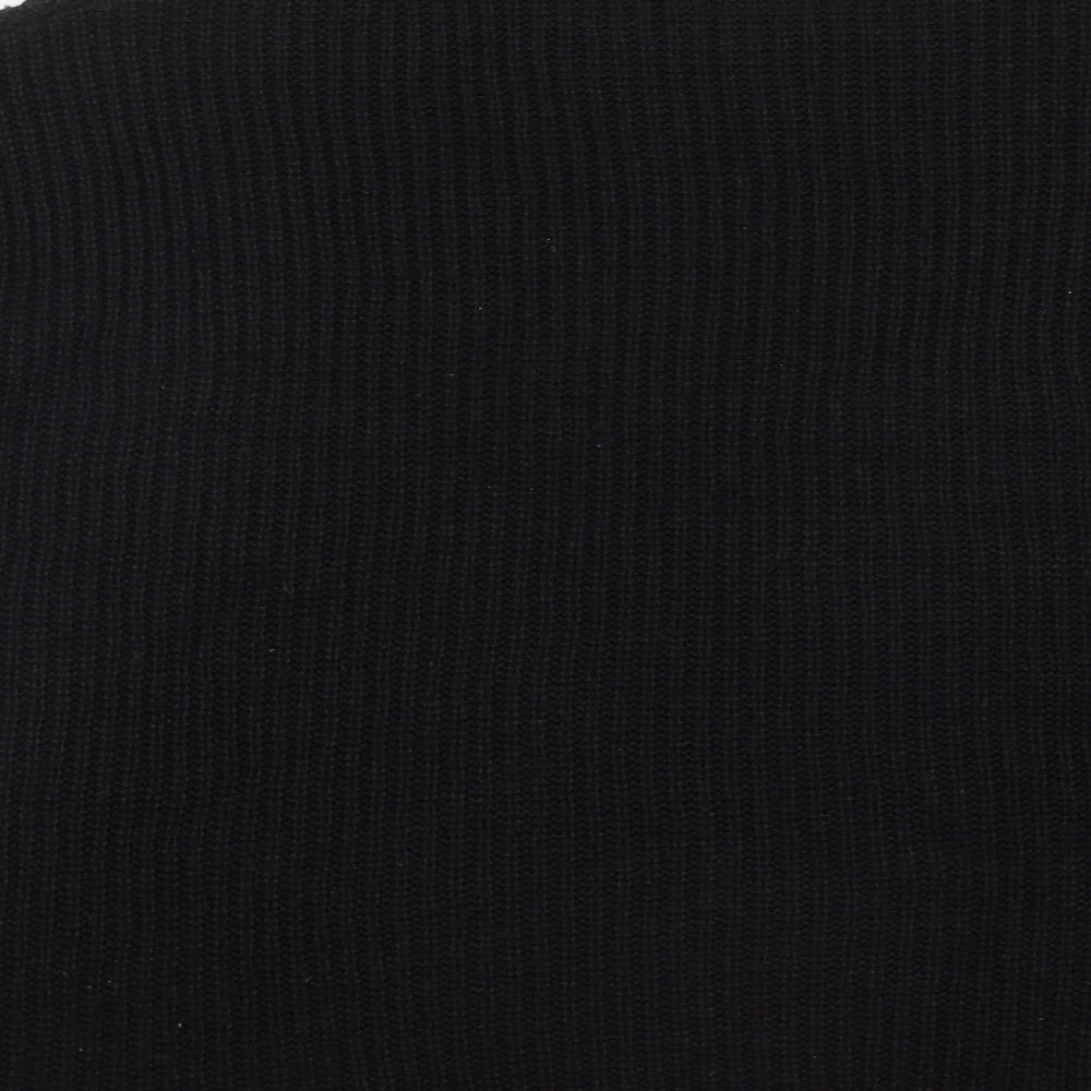 Bershka Womens Black Round Neck Acrylic Pullover Jumper Size M