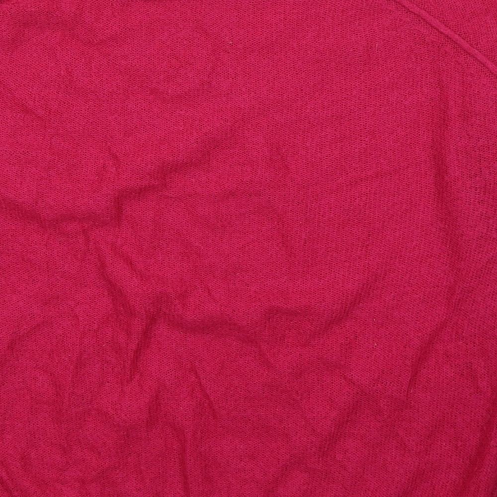 Topshop Womens Pink Round Neck Acrylic Pullover Jumper Size 14