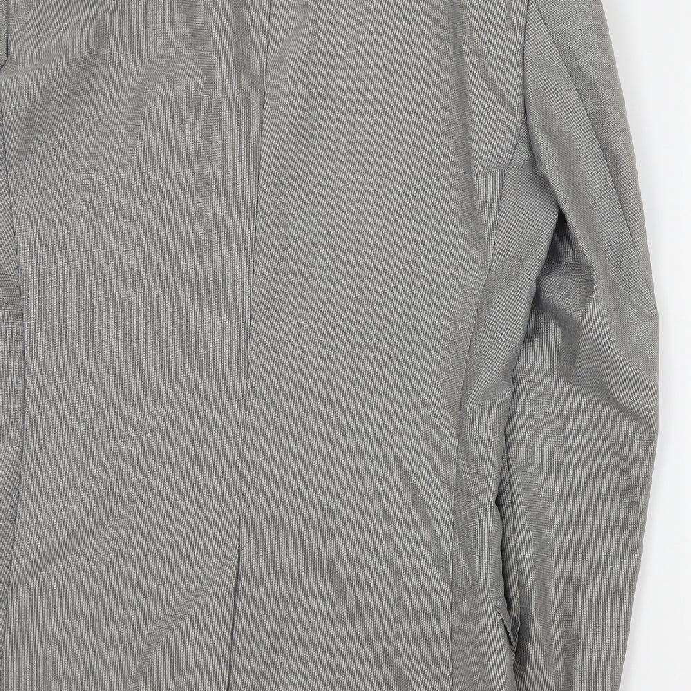 F&F Mens Grey Polyester Jacket Suit Jacket Size M