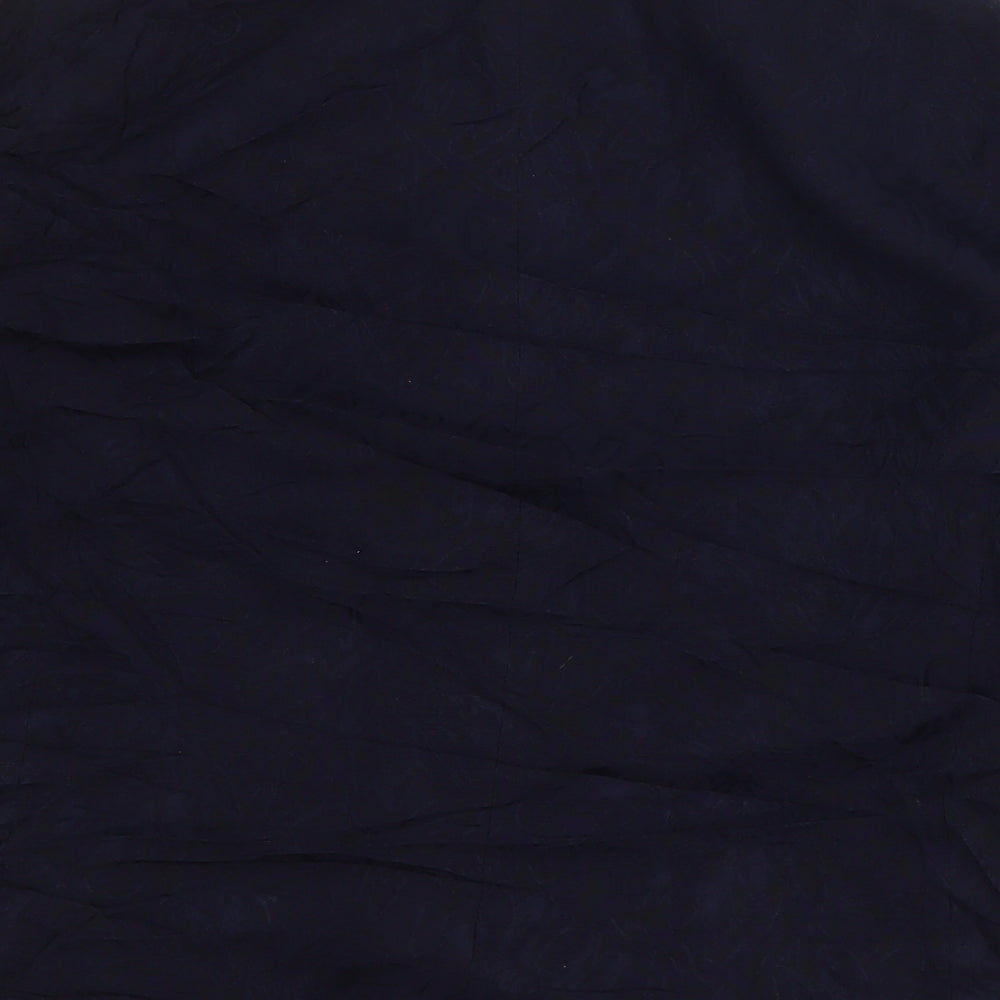 Preworn Womens Blue Floral Jacket Coat Size 16 Button