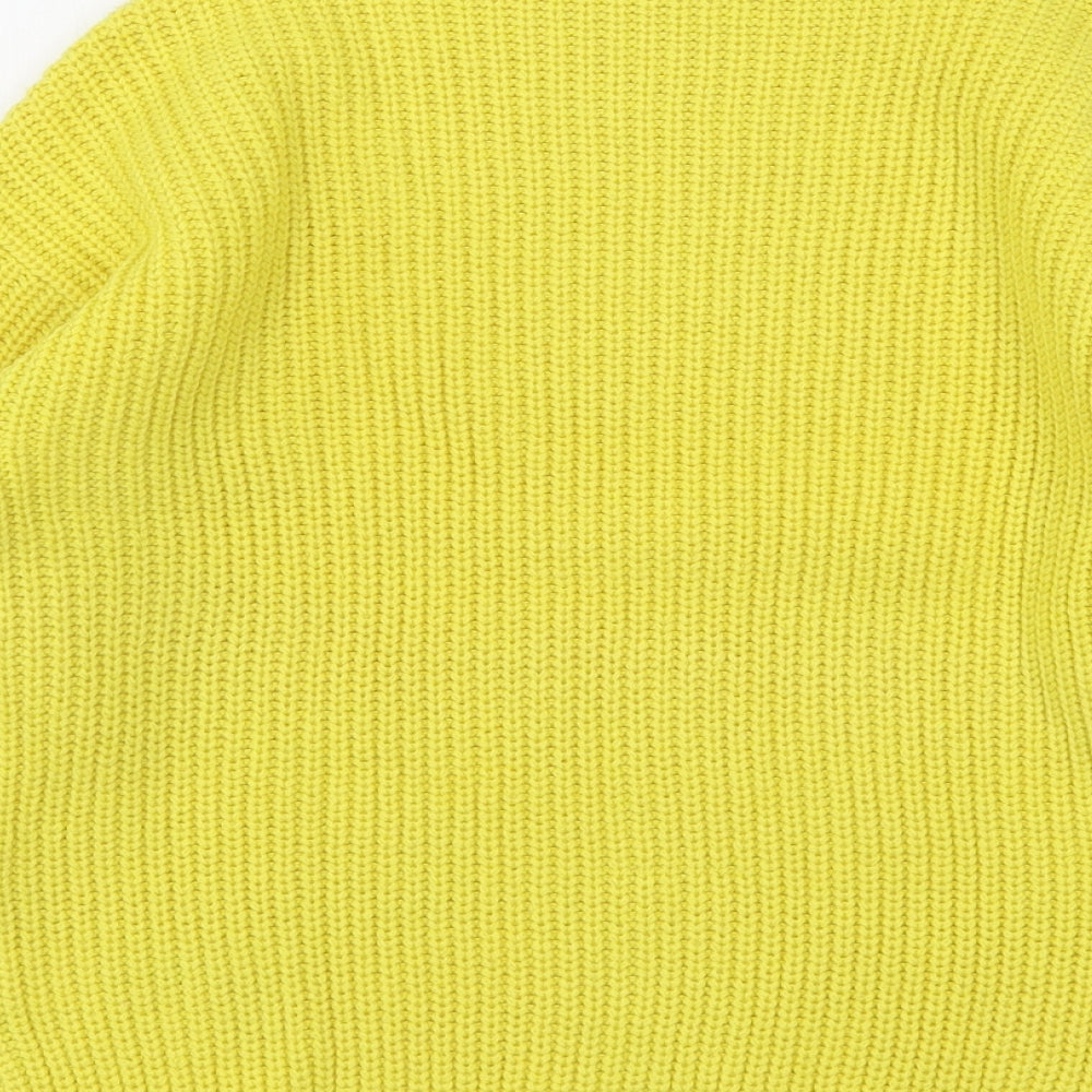Dorothy Perkins Womens Yellow High Neck Acrylic Pullover Jumper Size 6