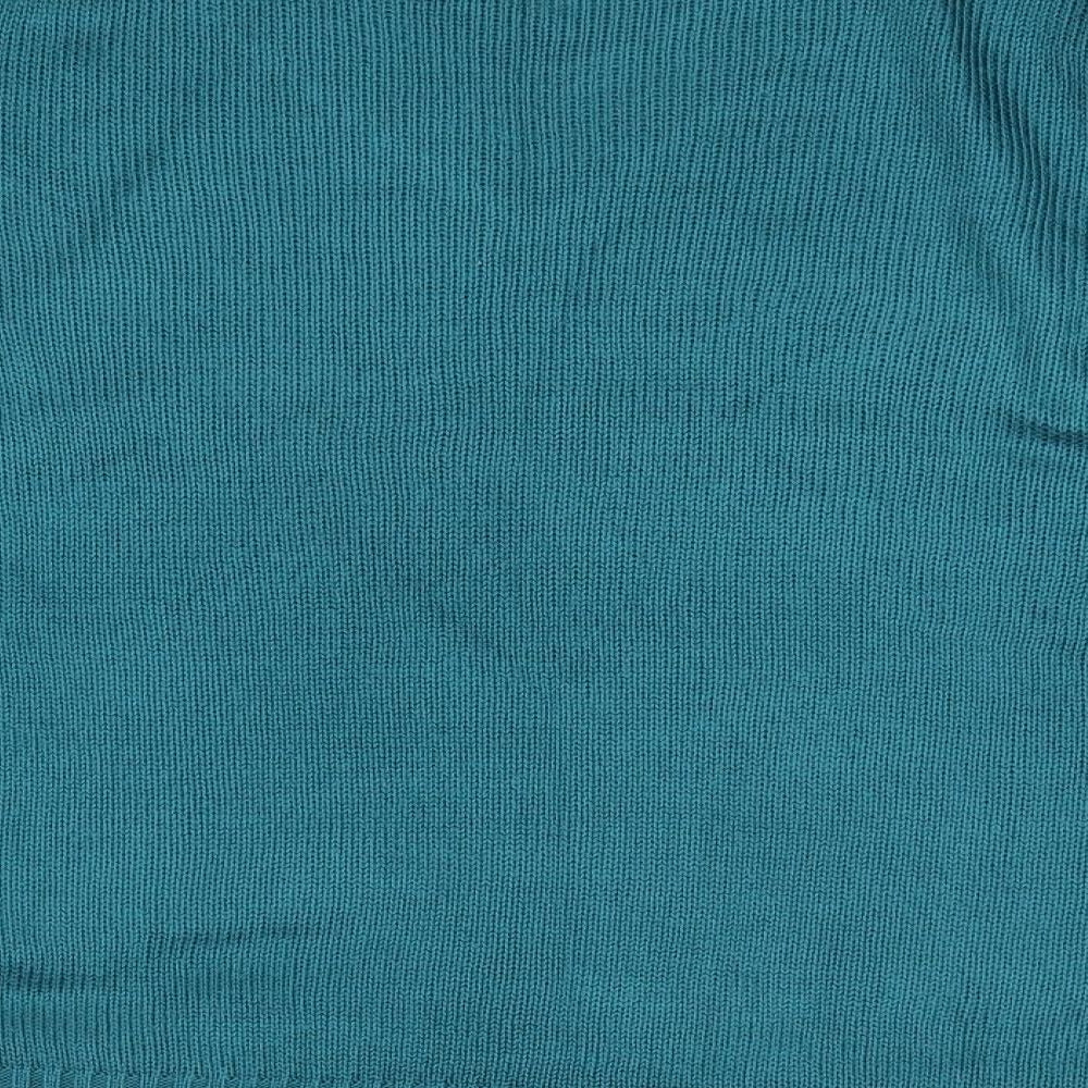 Preworn Womens Green V-Neck Acrylic Pullover Jumper Size L