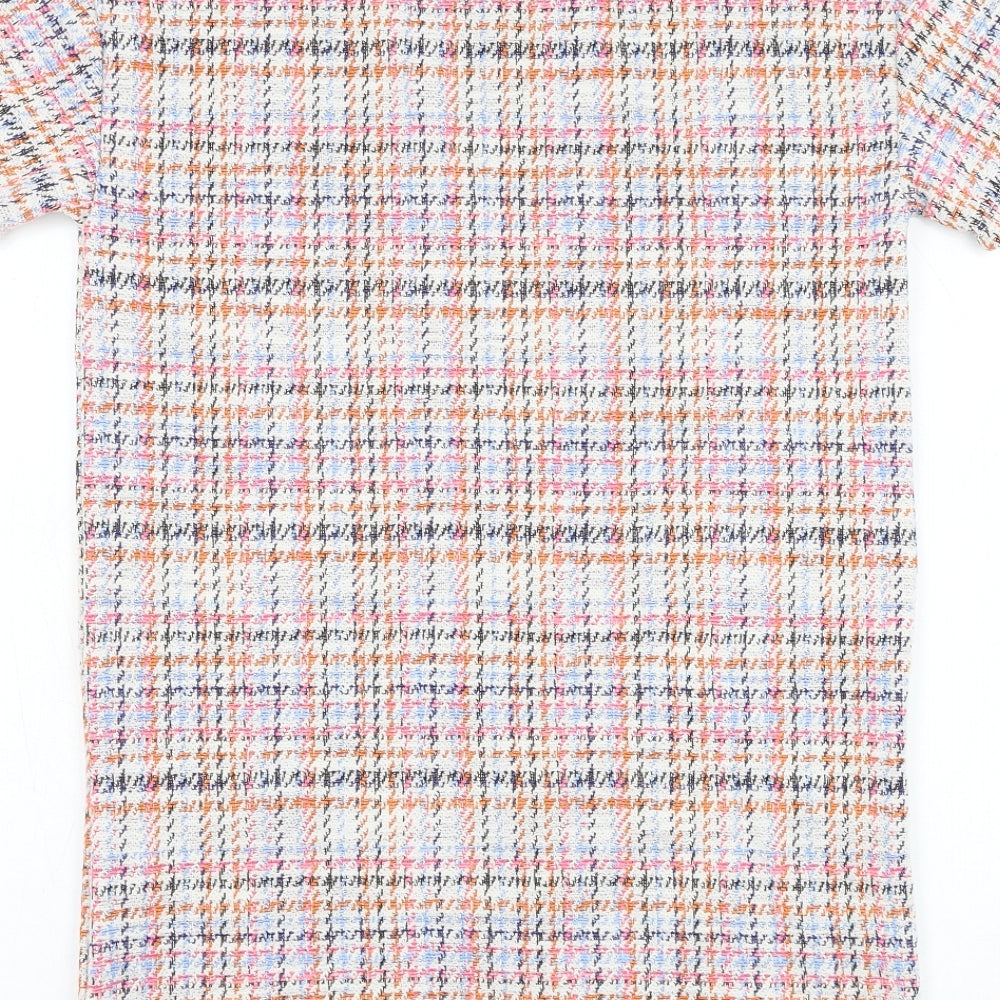 Pull&Bear Womens White Polyester T-Shirt Dress Size XS Round Neck Pullover