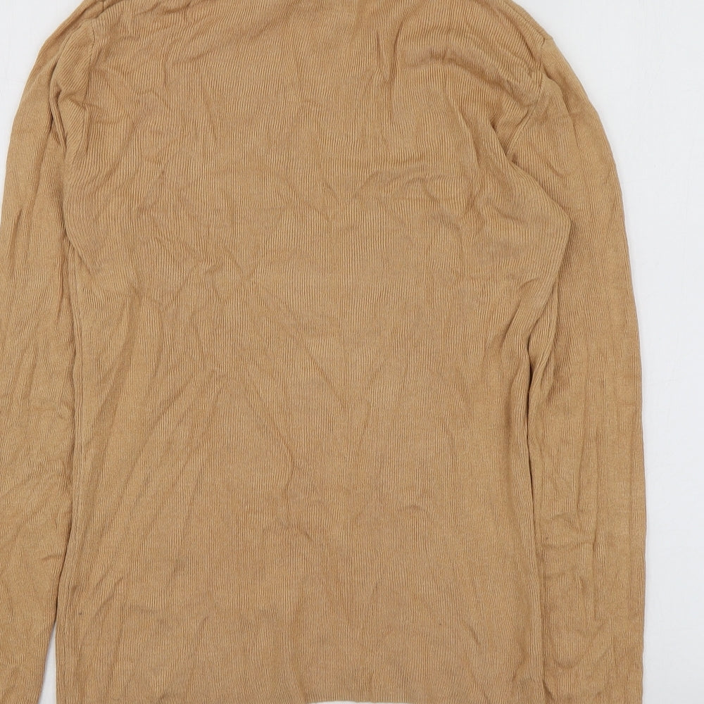 Primark Womens Yellow Roll Neck Viscose Pullover Jumper Size M