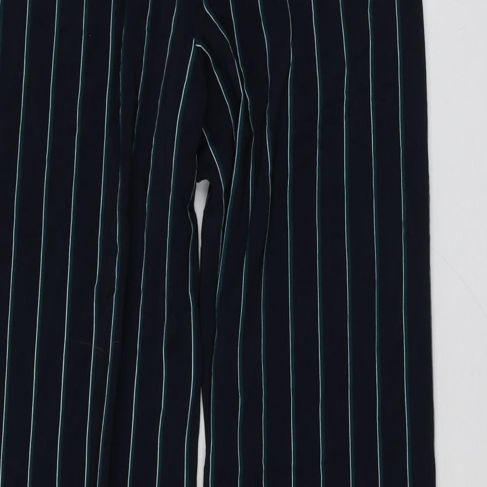 Carolina Belle Womens Blue Striped Polyester Trousers Size M L30 in Regular
