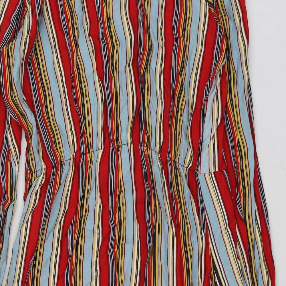 Piano C Womens Multicoloured Striped Viscose Shirt Dress Size M Collared
