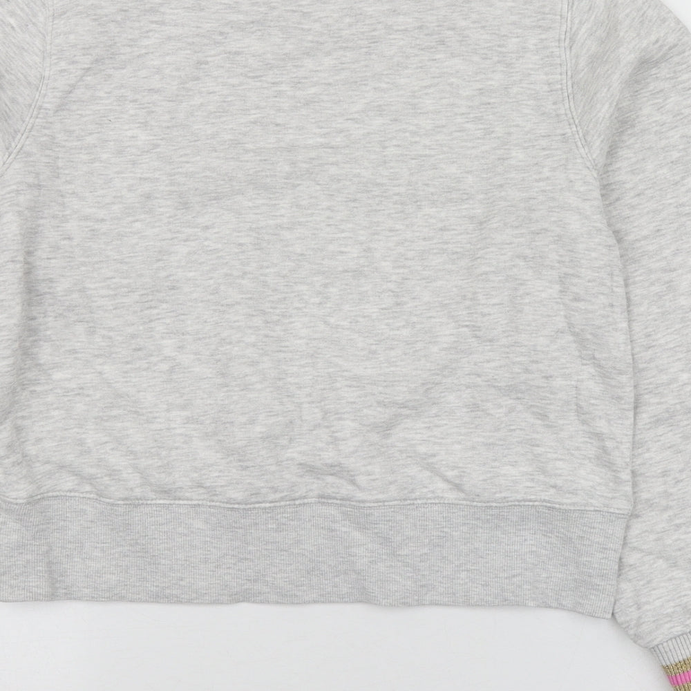 M&S Girls Grey Cotton Pullover Hoodie Size 12-13 Years