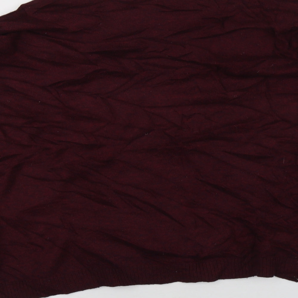 River Island Womens Red Round Neck Viscose Pullover Jumper Size 36