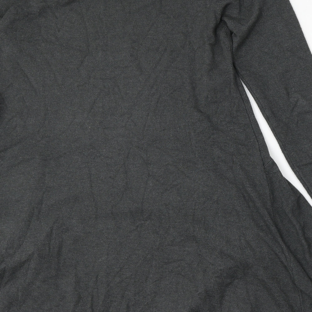 Studio Womens Grey Round Neck Polyester Pullover Jumper One Size