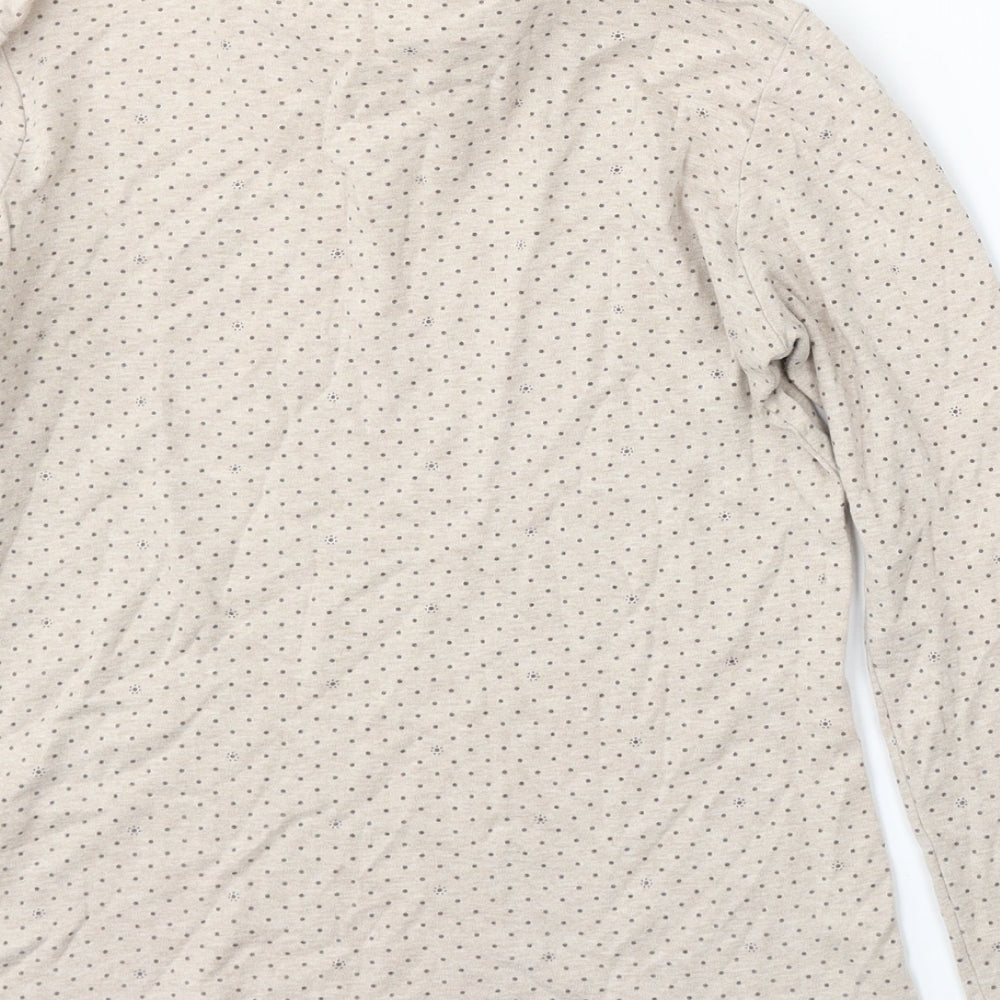 Topvalu Womens Beige Roll Neck Polka Dot Polyester Pullover Jumper Size M