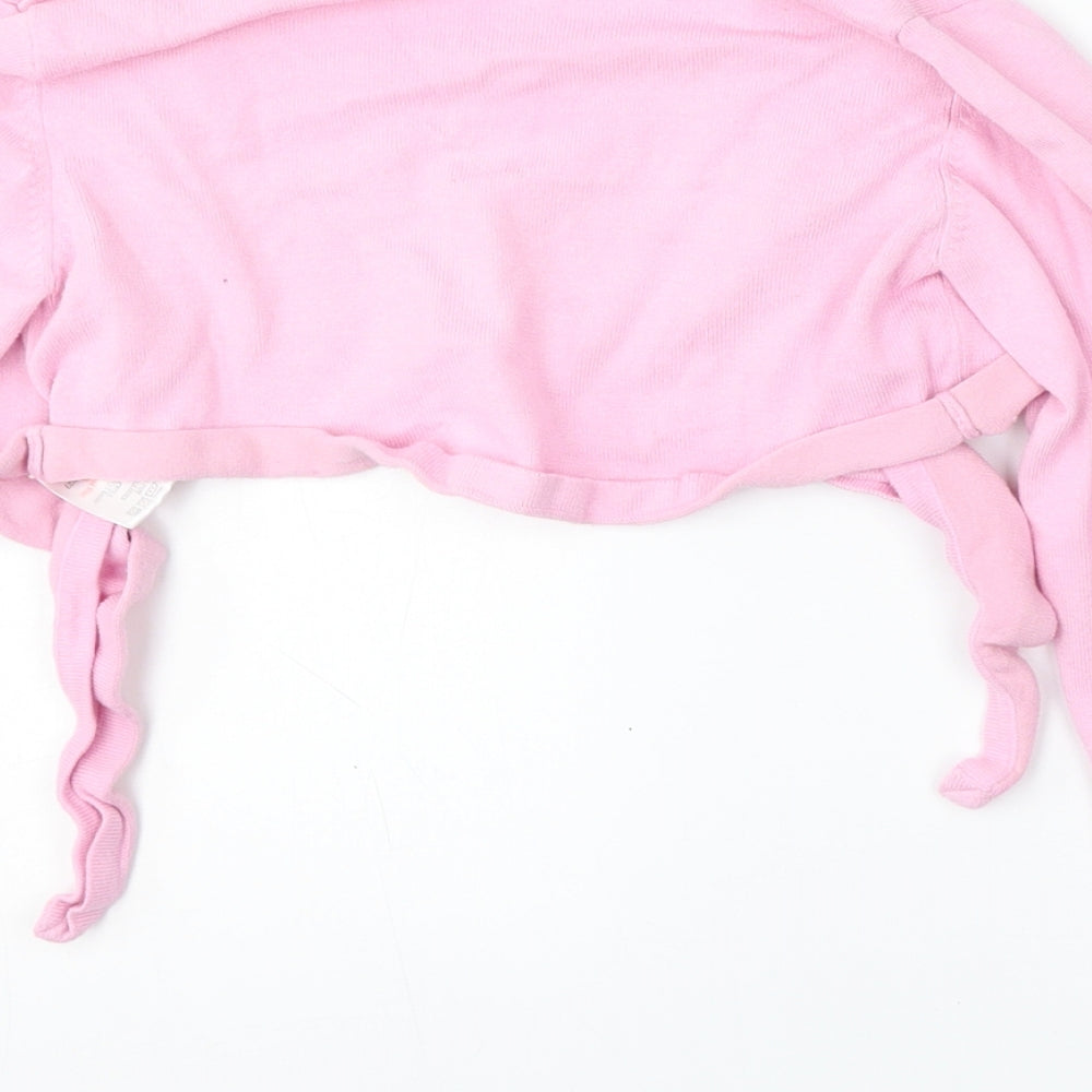 CQ Girls Pink V-Neck Cotton Cardigan Jumper Size 10-11 Years