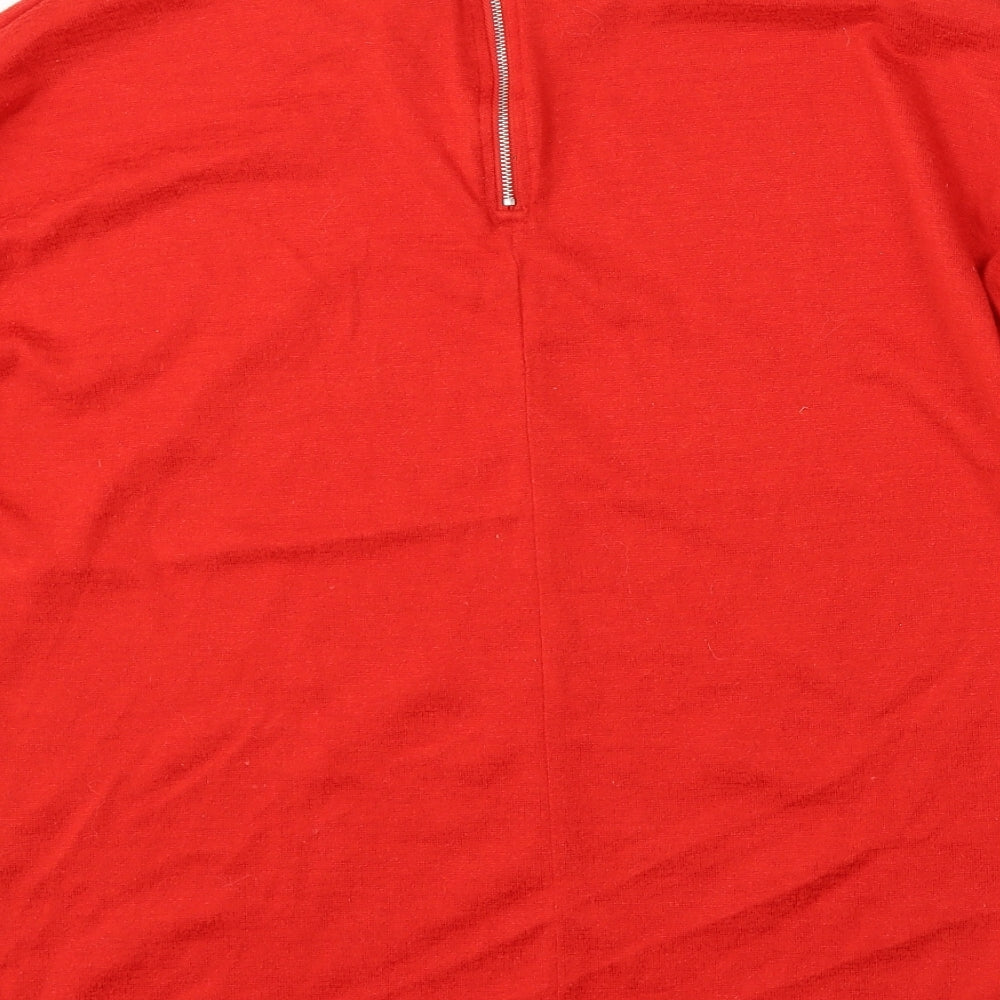 Primark Womens Red Round Neck Polyester Pullover Jumper Size 12