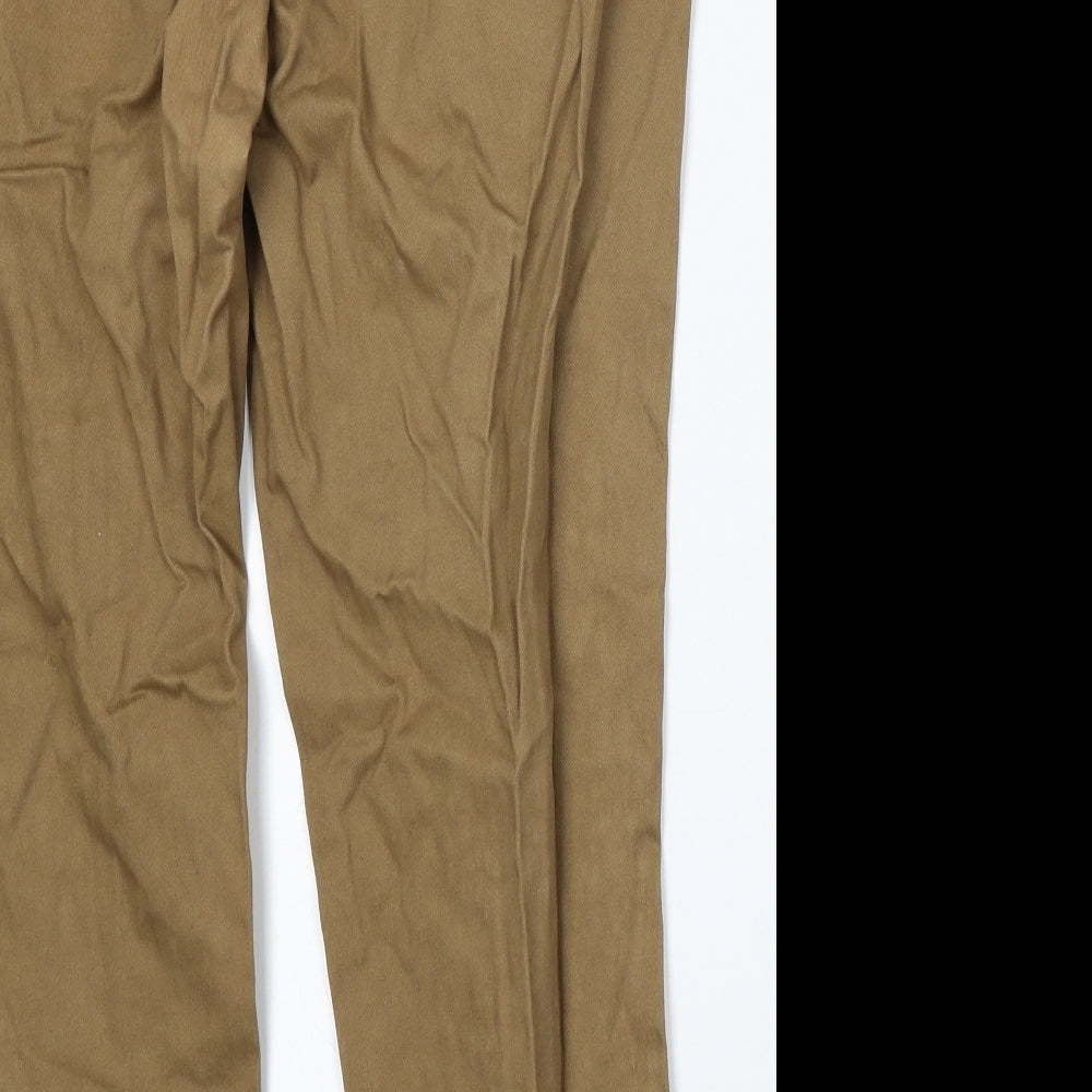 River Island Womens Brown Cotton Trousers Size 12 L25 in Regular