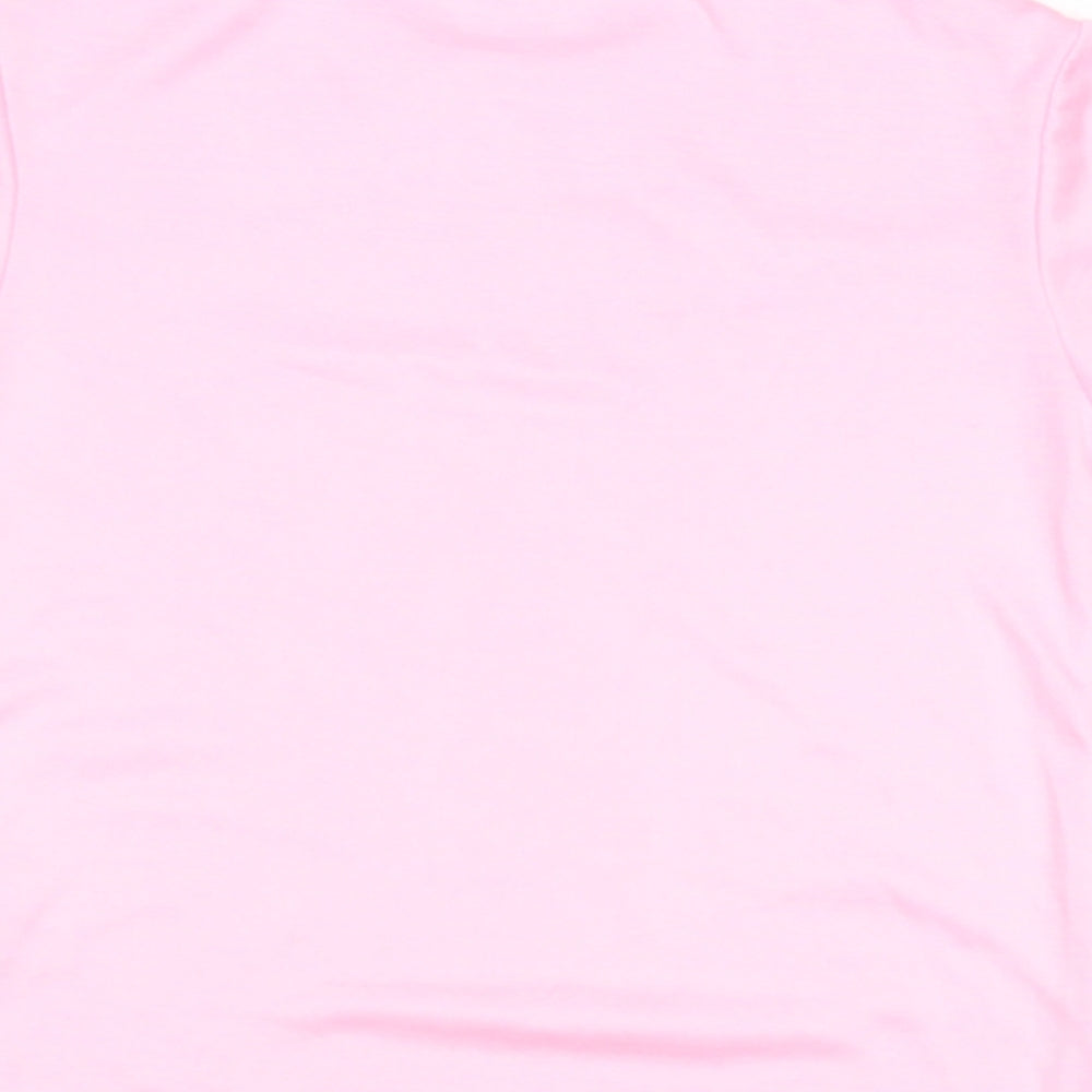 Dunnes Stores Girls Pink Polyester Basic T-Shirt Size 8-9 Years Round Neck