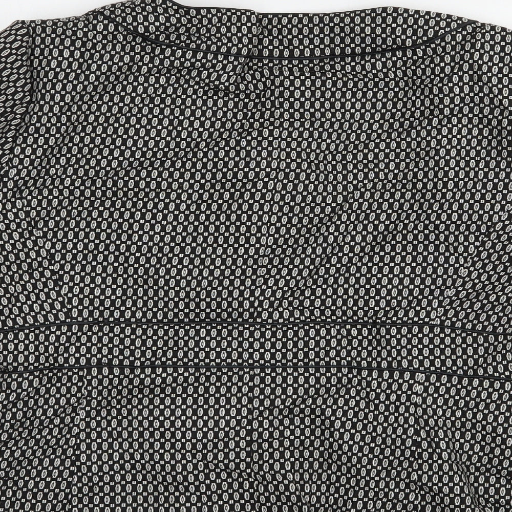 Preworn Womens Black Geometric Jacket Blazer Size 14 Button