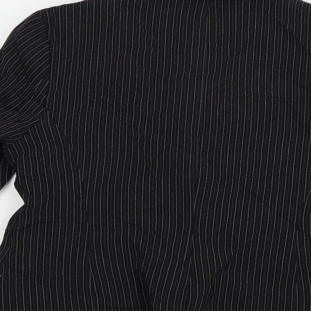 Dorothy Perkins Womens Black Striped Jacket Blazer Size 12 Button