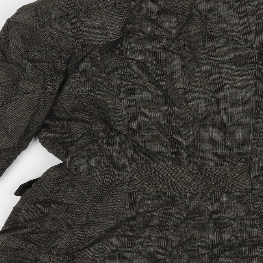 F&F Womens Grey Plaid Jacket Blazer Size 10 Button