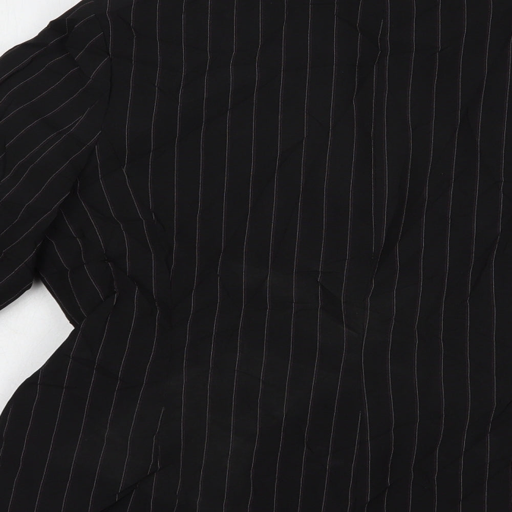 Dorothy Perkins Womens Black Striped Jacket Blazer Size 14 Button