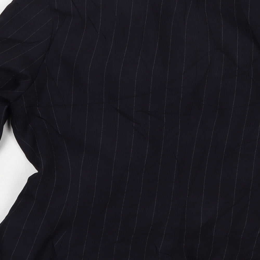 George Womens Blue Striped Jacket Blazer Size 10 Button