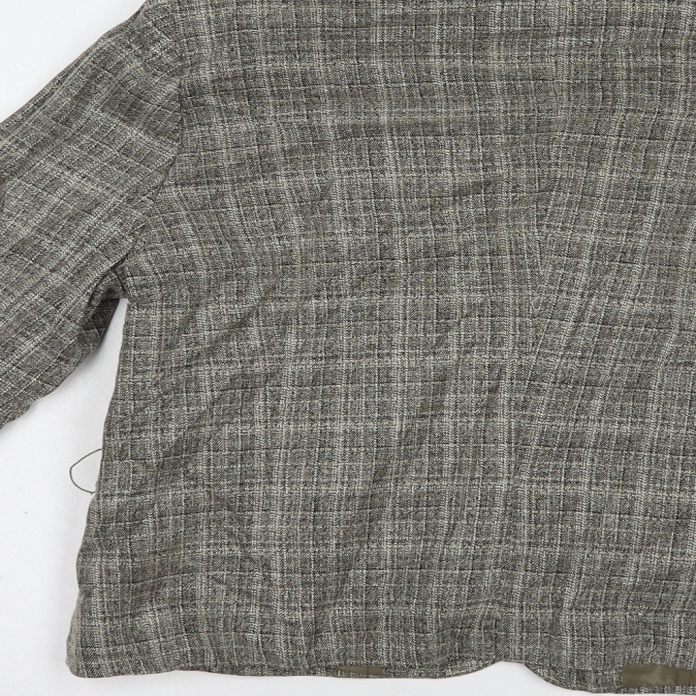 Atmosphere Womens Grey Plaid Jacket Blazer Size 12 Button