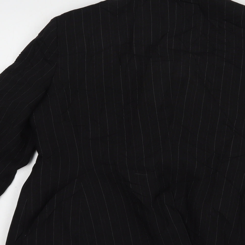 Atmosphere Womens Black Striped Jacket Blazer Size 16 Button
