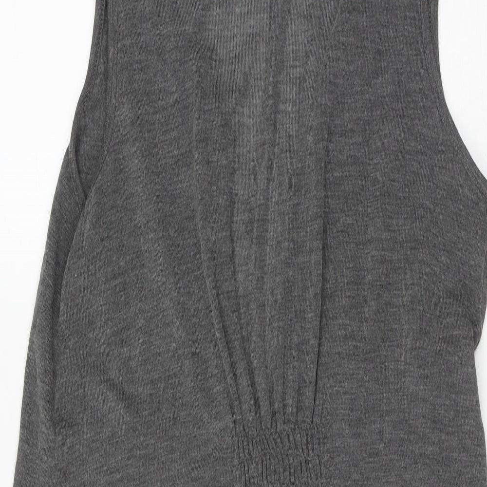 Soon Womens Grey V-Neck Polyester Cape Jumper Size 16 - Waistcoat Style