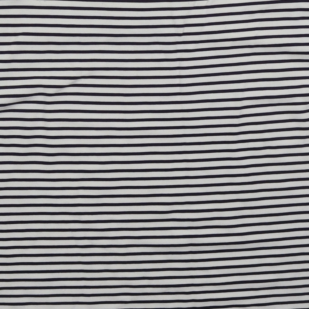 Marks & Spencer Womens White Striped Viscose Pullover Sweatshirt Size 16 Pullover