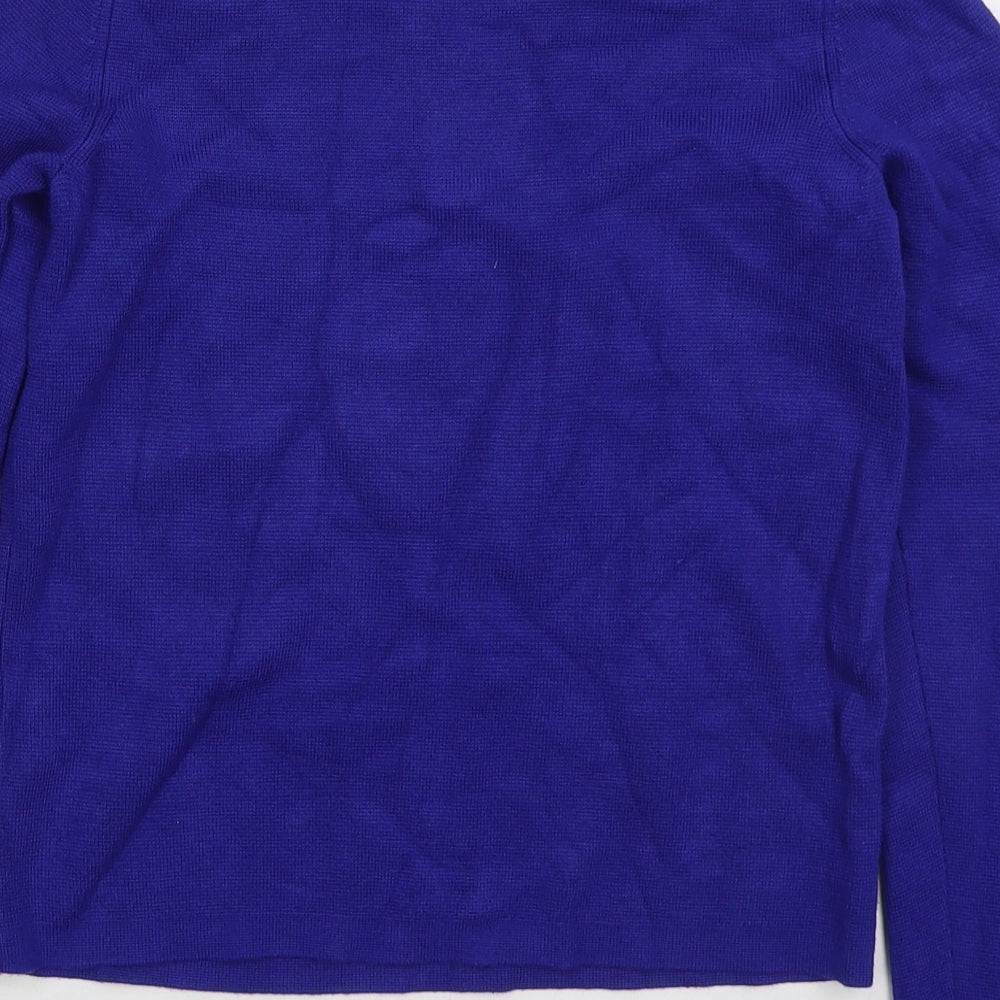 River Island Womens Blue Boat Neck Viscose Pullover Jumper Size 10