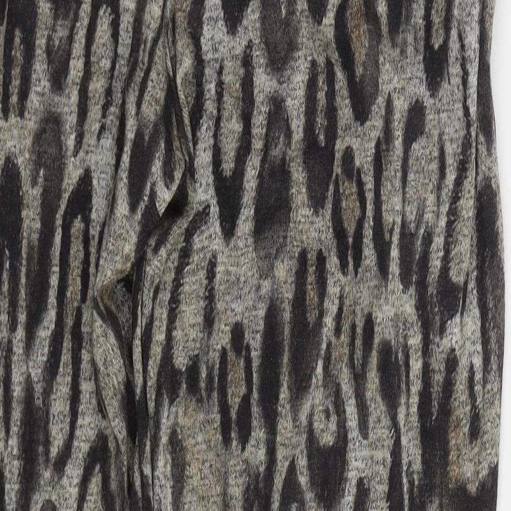 New Look Womens Beige Animal Print Polyester Sweatpants Trousers Size L L29 in Regular Drawstring