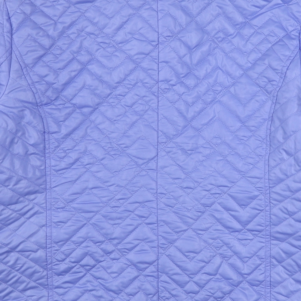 Finesse Womens Purple Quilted Coat Size 12 Zip