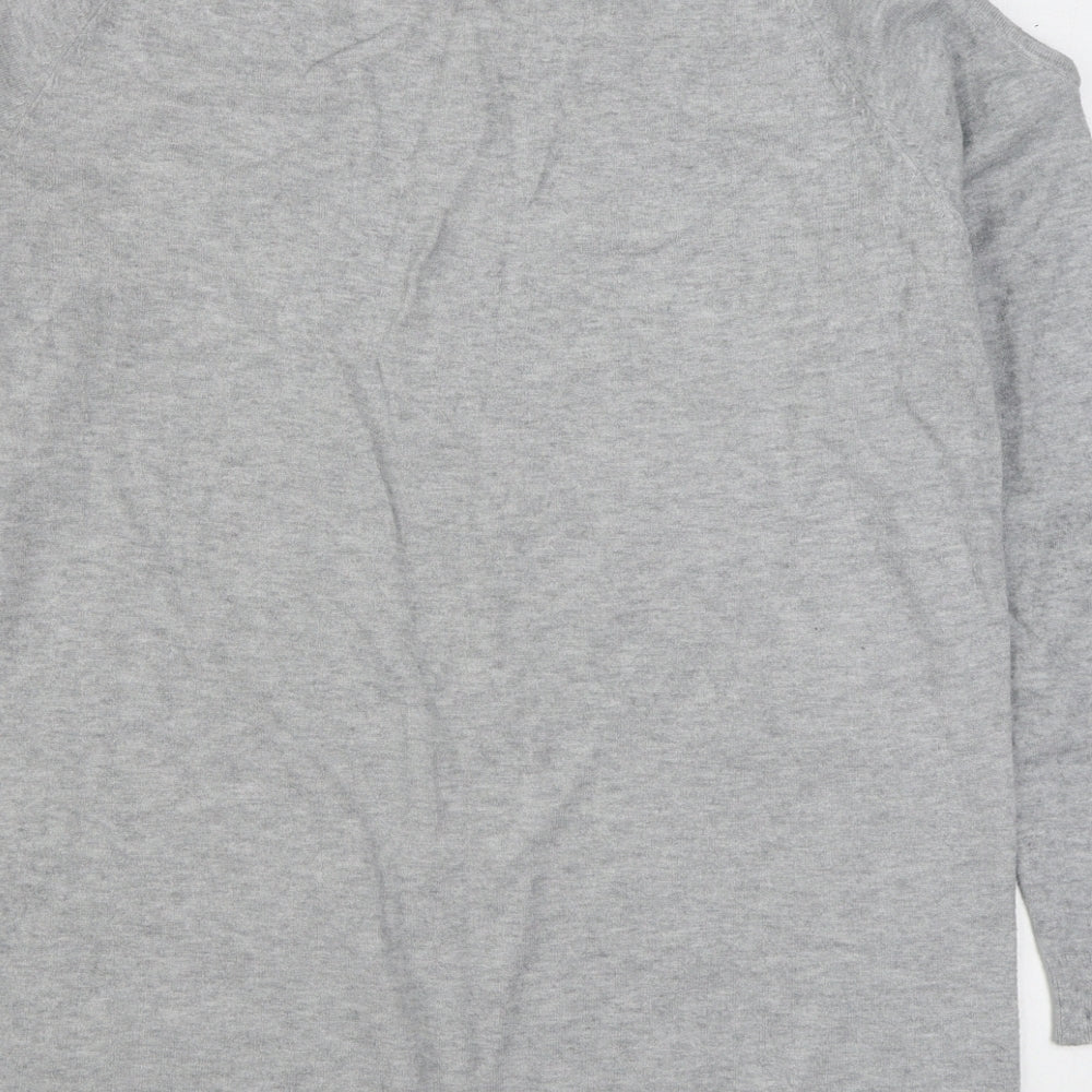 Dorothy Perkins Womens Grey Round Neck Viscose Pullover Jumper Size 16