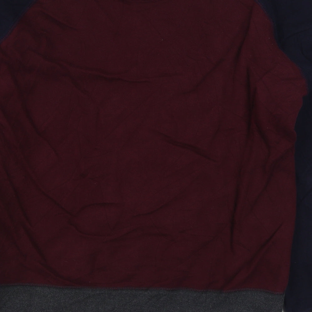 UNI OLO Mens Red Cotton Pullover Sweatshirt Size S