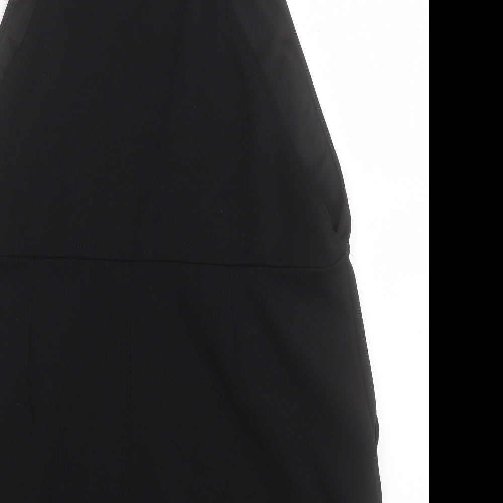 New Look Womens Black Polyester A-Line Size 14 Square Neck Pullover