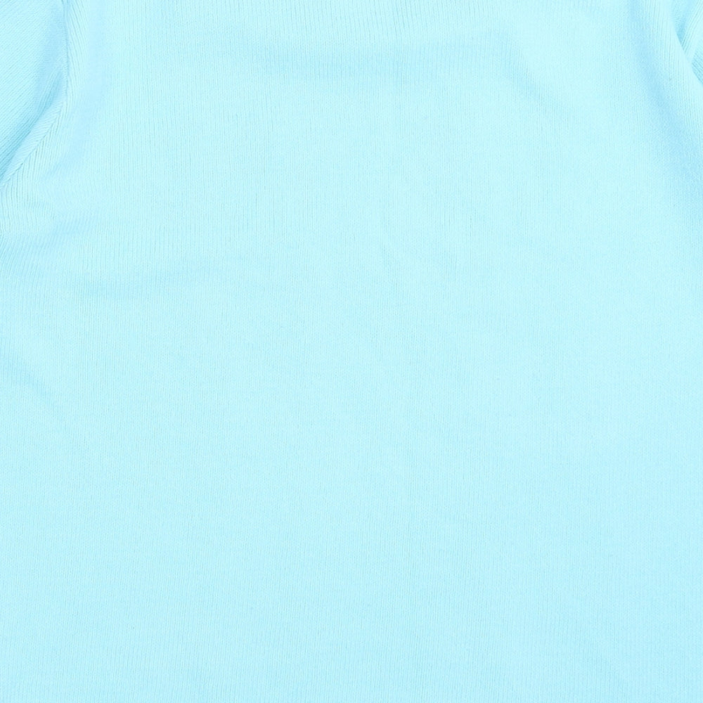 Preworn Womens Blue Acrylic Basic T-Shirt Size S Crew Neck