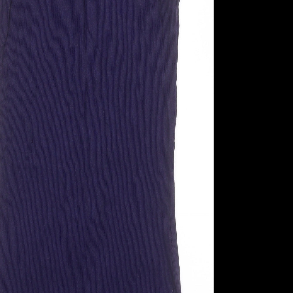 Dorothy Perkins Womens Blue Viscose Bodycon Size 14 Crew Neck Pullover