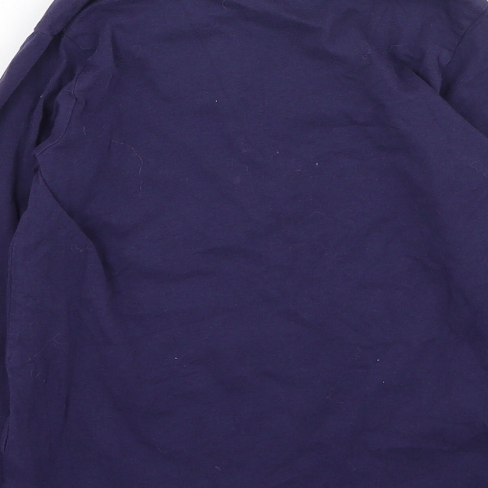 Jeff & Co Boys Blue Cotton Basic Casual Size 6-7 Years Round Neck