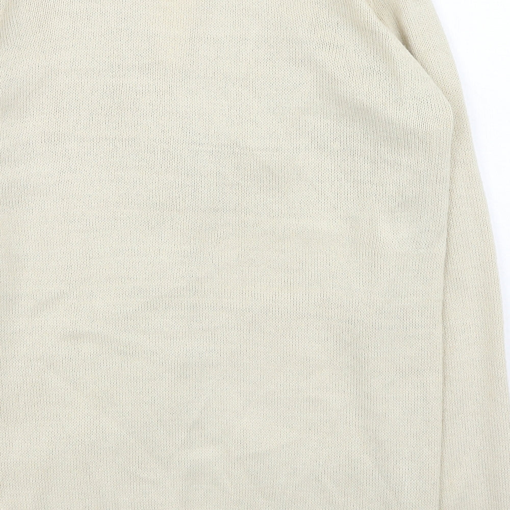 Damart Womens Beige Round Neck Acrylic Cardigan Jumper Size 10