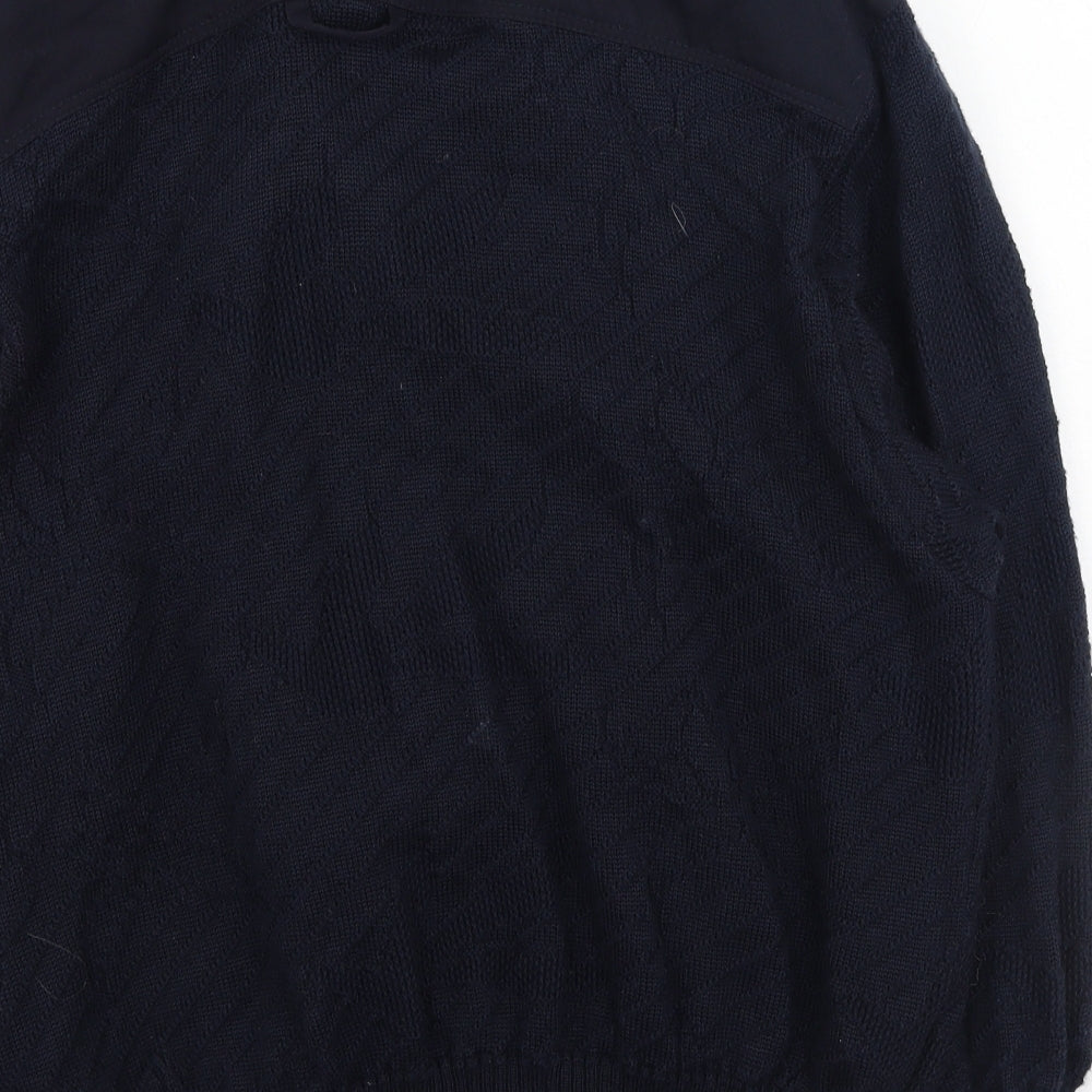 Ravens Womens Blue Collared Polyester Cardigan Jumper Size M