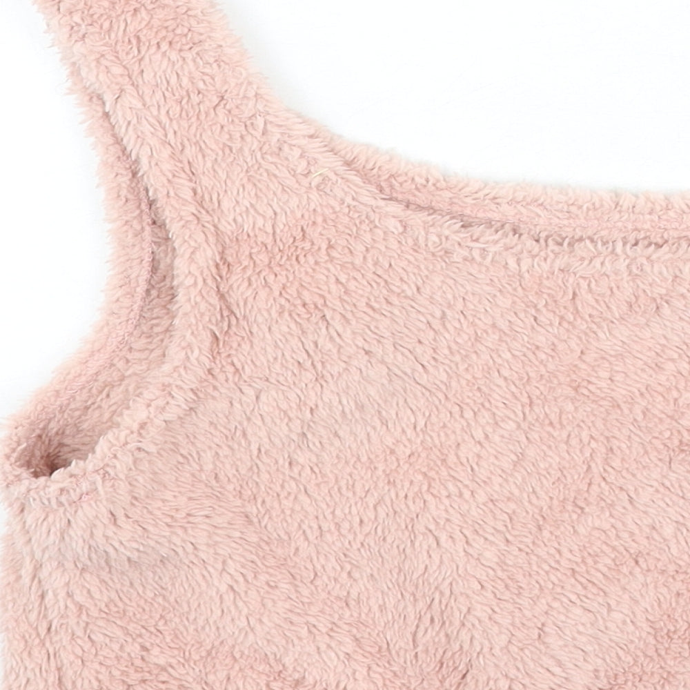 Preworn Womens Pink Polyester Camisole Tank Size L Square Neck