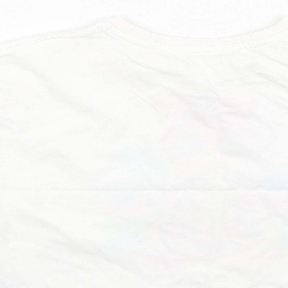 Dunnes Stores Girls White Cotton Basic Casual Size 4-5 Years Round Neck