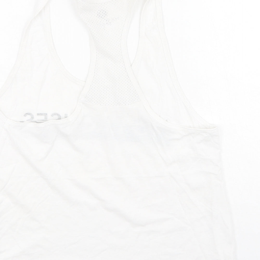 New Look Womens White Polyester Basic Tank Size S Round Neck