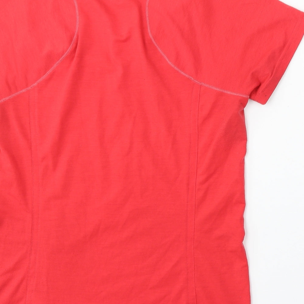 Reebok Womens Red Polyester Basic T-Shirt Size M Round Neck