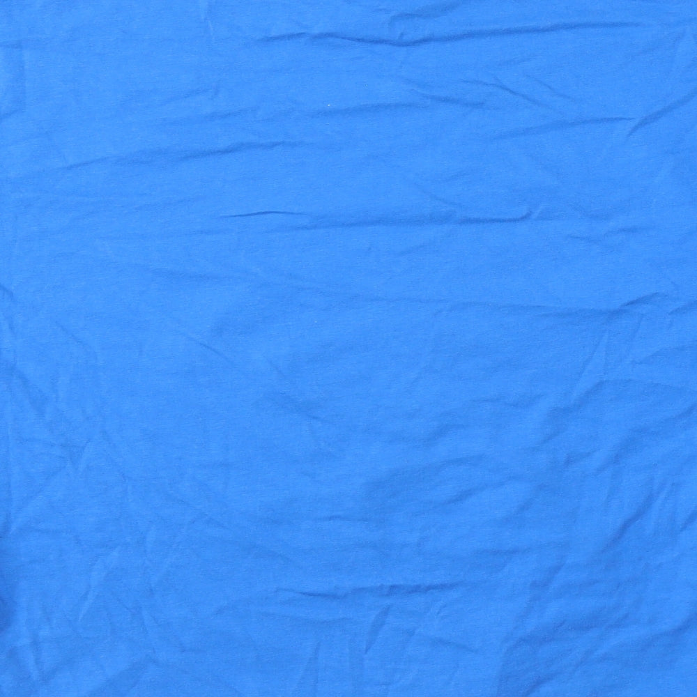 Primark Womens Blue Cotton Basic T-Shirt Size 12 Round Neck