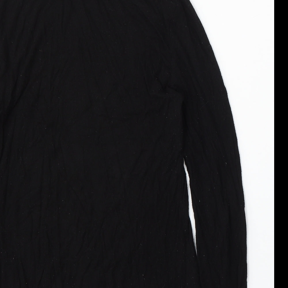 Matalan Womens Black Mock Neck Viscose Pullover Jumper Size 14