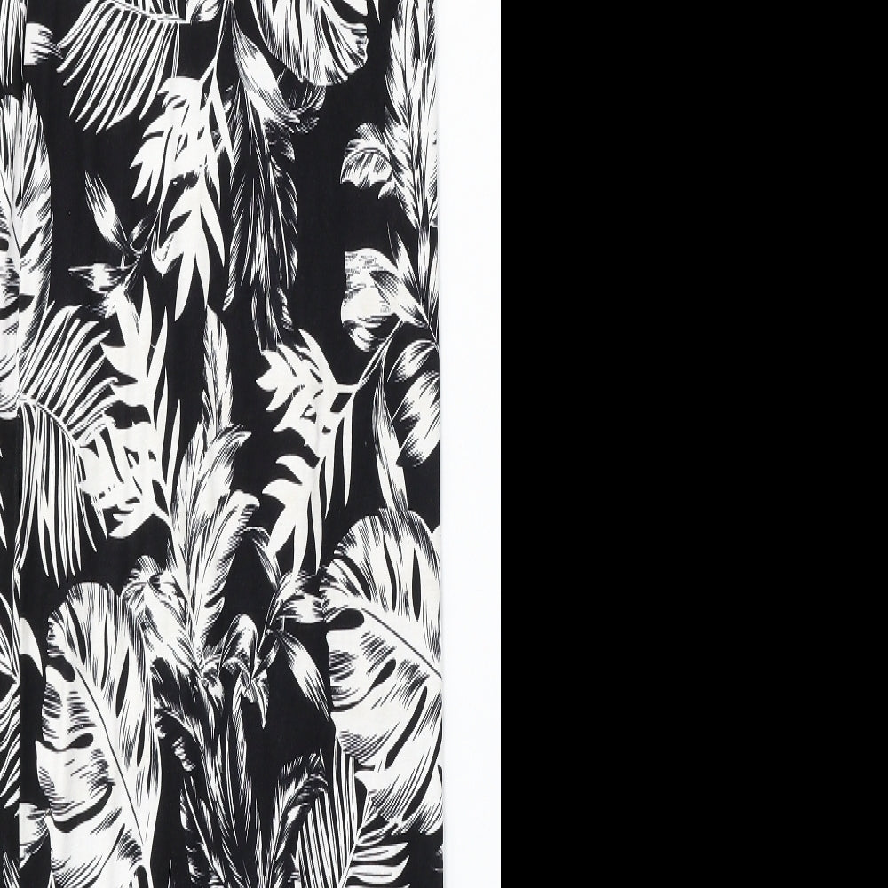 Peacocks Womens Black Floral Viscose Shift Size 12 Round Neck