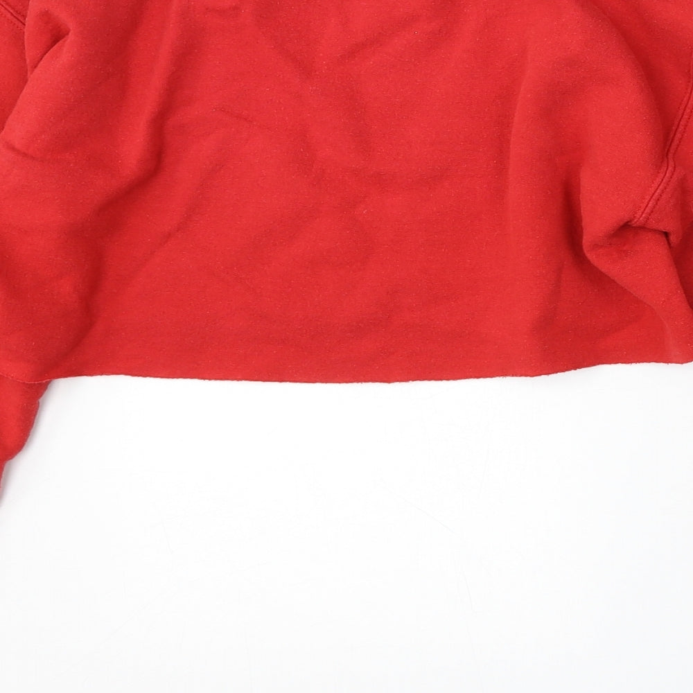 PRETTYLITTLETHING Womens Red Polyester Pullover Sweatshirt Size S
