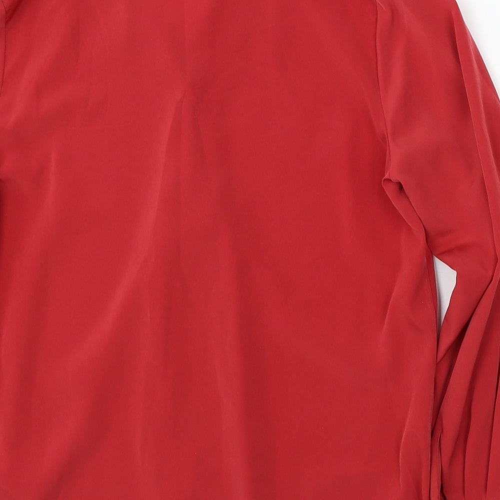 George Womens Red Polyester Basic Button-Up Size 10 Collared