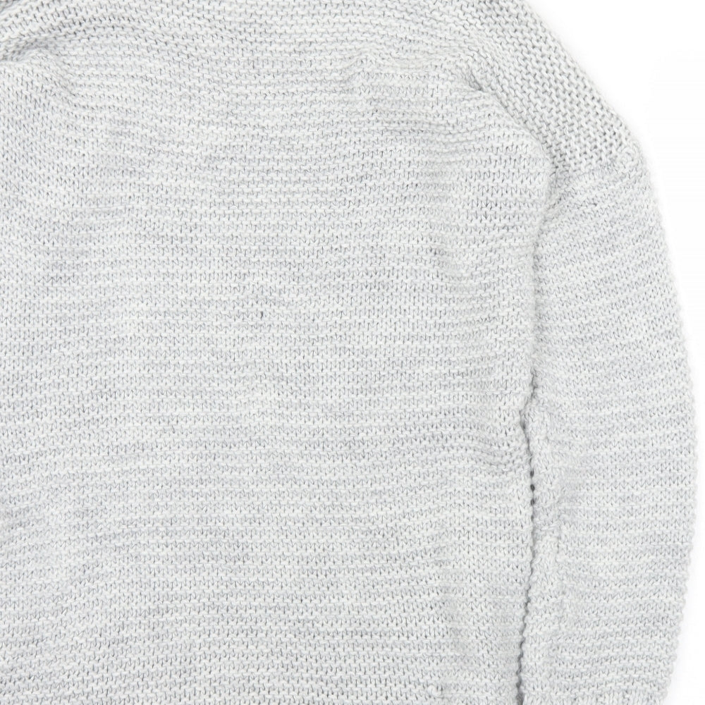 NaaNaa Womens Grey Mock Neck Acrylic Pullover Jumper Size S