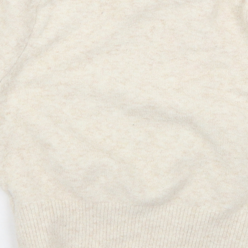 H&M Womens Ivory Crew Neck Polyester Pullover Jumper Size S