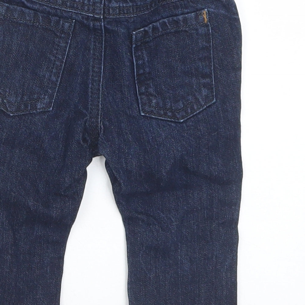 NEXT Baby Blue Cotton Capri Jeans Size 3-6 Months Snap